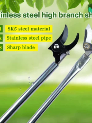 my-11134207-7rase-ma2859li67lee7.webp Stainless Steel Extended High Branch Shears Green Garden Shears Extended Scissors Extended Poles Pruning Shears
