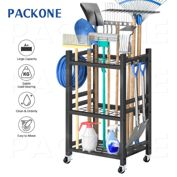 my-11134207-820l9-mhh4sigflds095.webp PACKONE Gardening Tool Rack Agricultural Tool Storage Rack Metal Tool Rack alat Suitable For Gardens Warehouses
