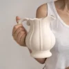 Nordic ins Style Retro Ceramic Vase White Water Bottle Decoration Living Room Desktop Dried Vase