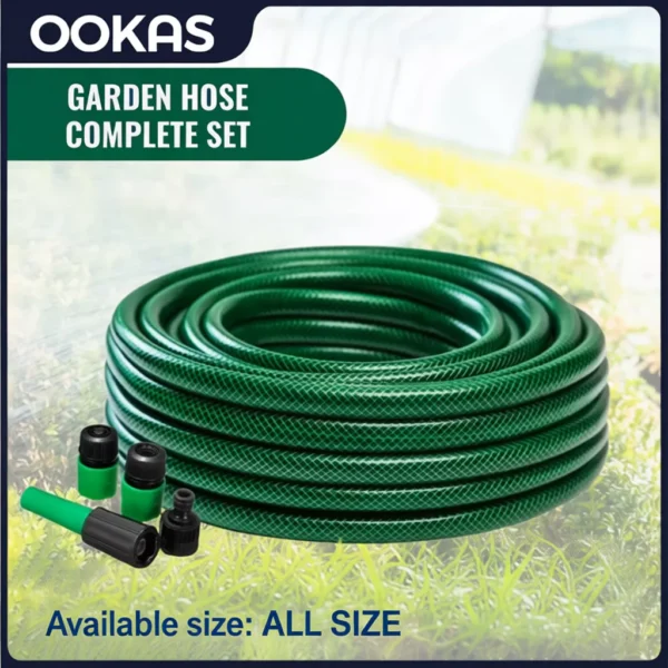 OOKAS Heavy Duty PVC Water Hose Set Multi Purpose Garden Car Wash Hose